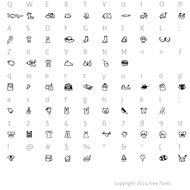 Character Map of Holiday illustA Regular