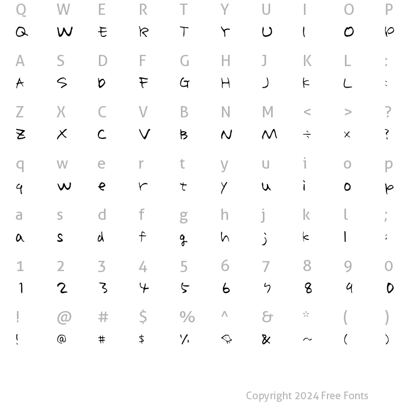 Character Map of Holiday-MDJP01 Regular