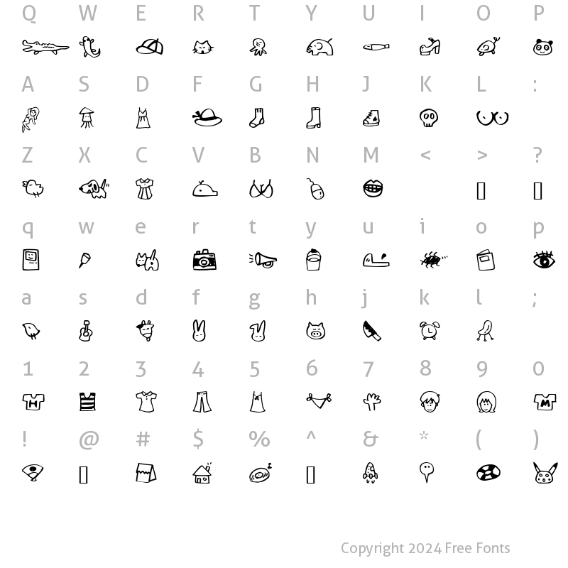 Character Map of HolidayAi Regular