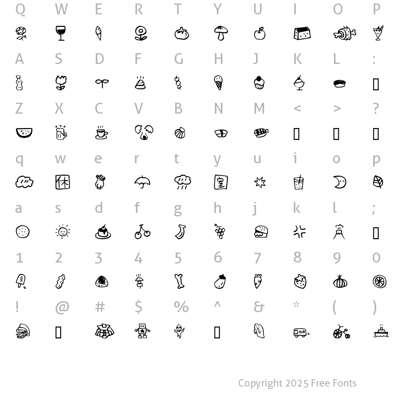 Character Map of HolidayBi Regular