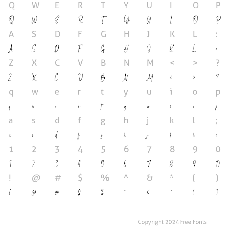 Character Map of Holingston Regular