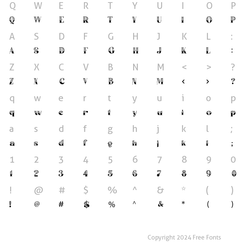 Character Map of Hollandia Regular