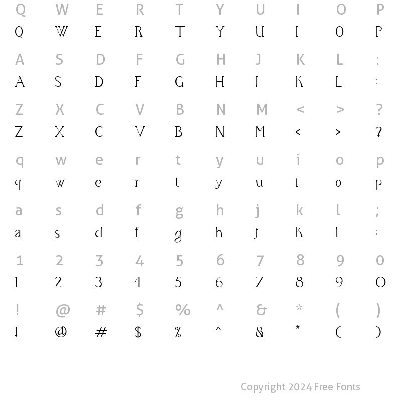 Character Map of Hollard Regular