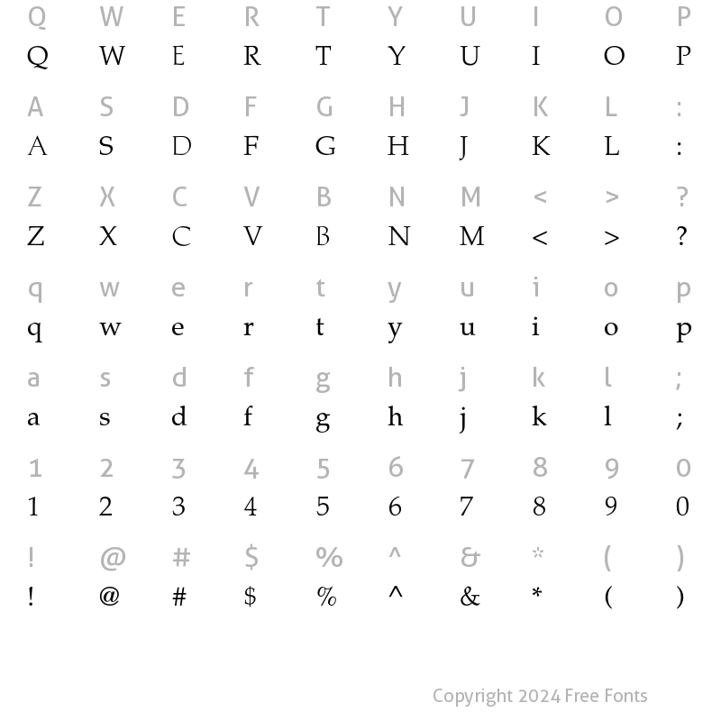 Character Map of HollenBeck Regular