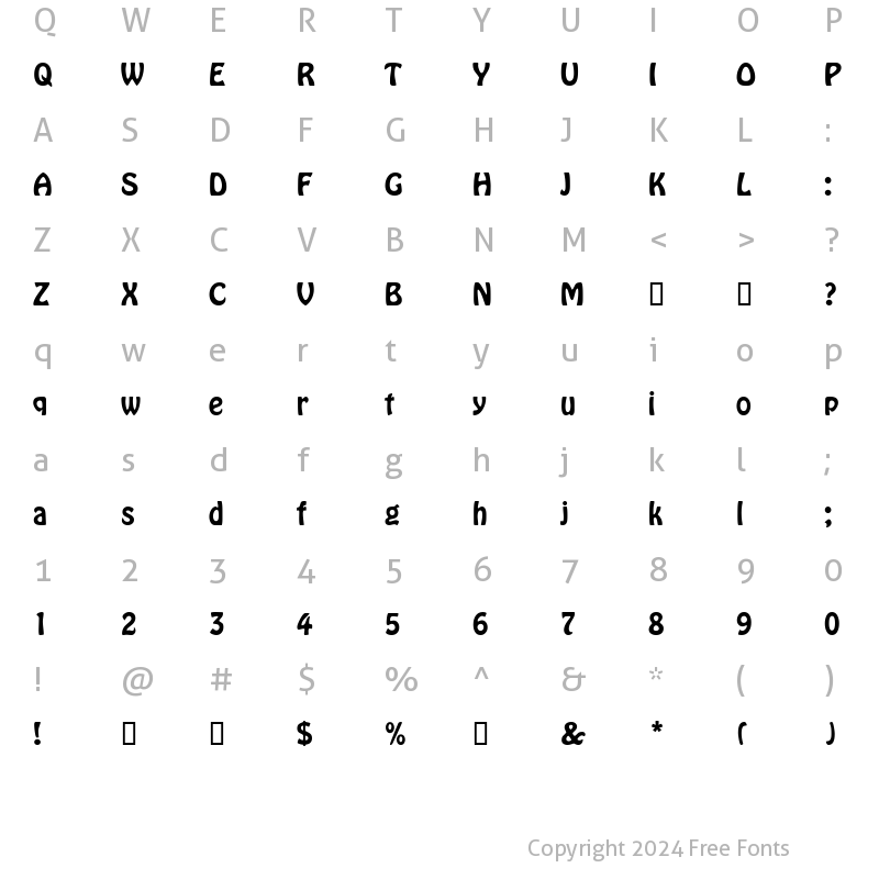 Character Map of HolliDB Normal