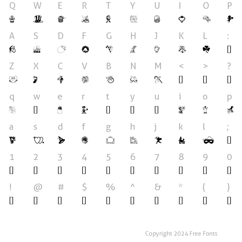 Character Map of HollieBats Regular