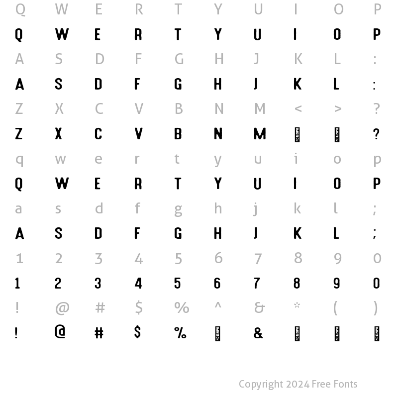 Character Map of Holluise Regular