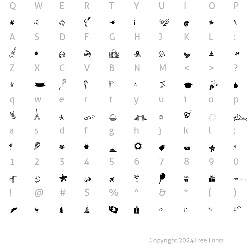 Character Map of Holly Days Clipart 2