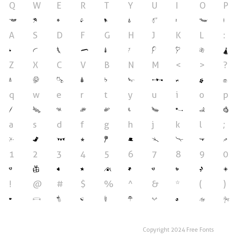 Character Map of Holly Days Clipart