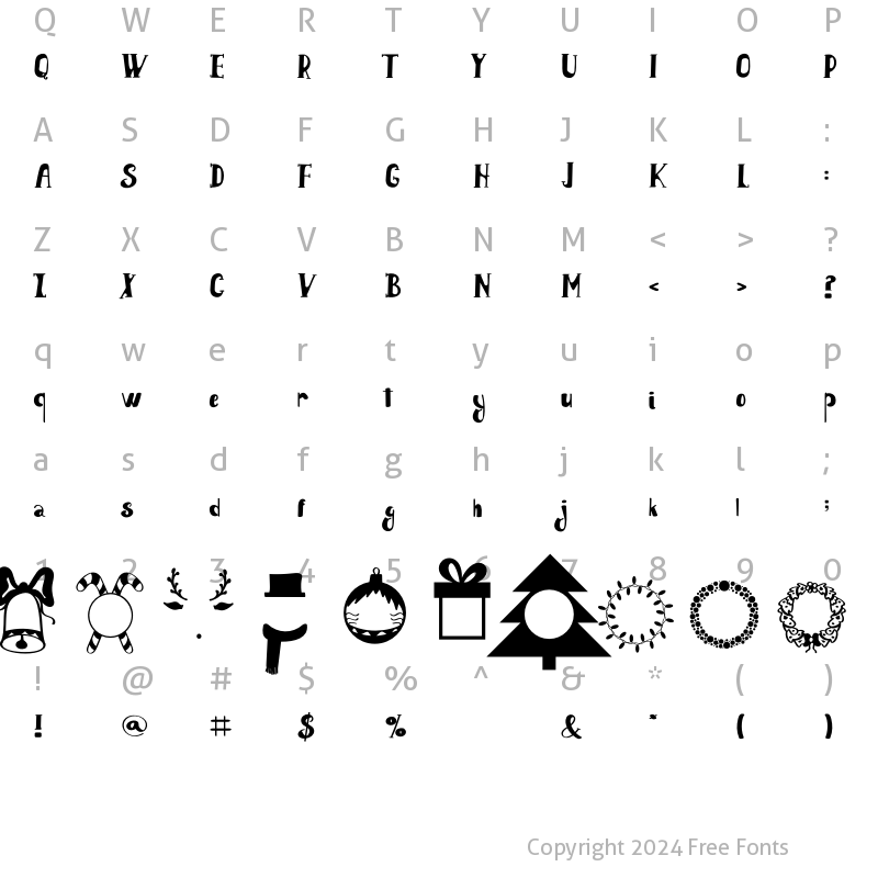 Character Map of Holly Jolly Regular