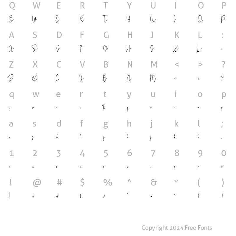 Character Map of Hollydates alt Regular