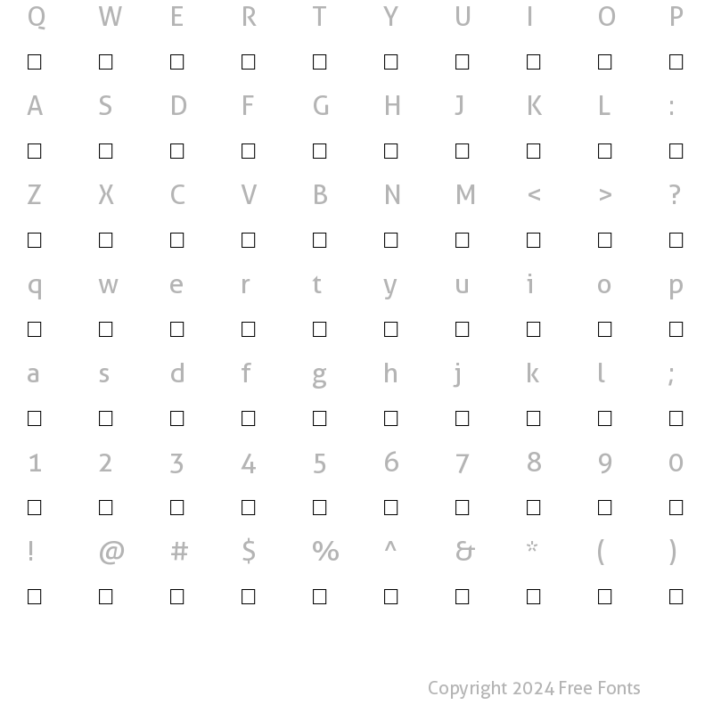 Character Map of HOLT Regular