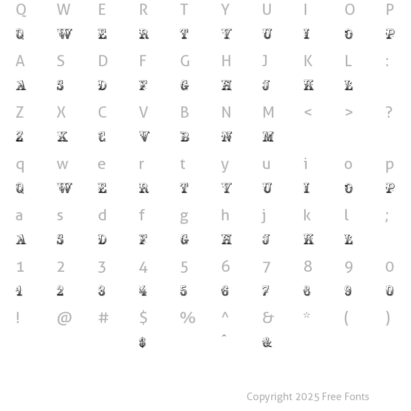 Character Map of Holteschue Regular