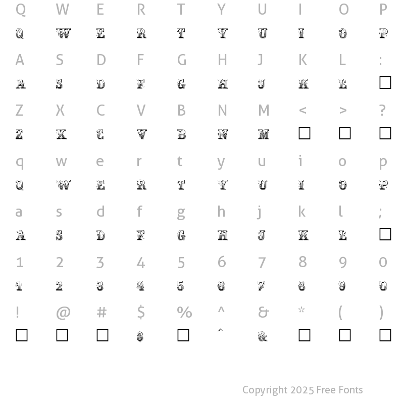 Character Map of Holtzschue Regular