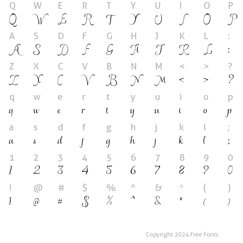 Character Map of Holy Mordigan Regular