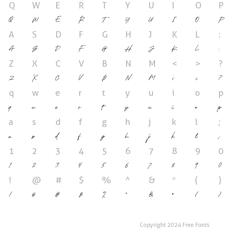 Character Map of Holybuck Bold