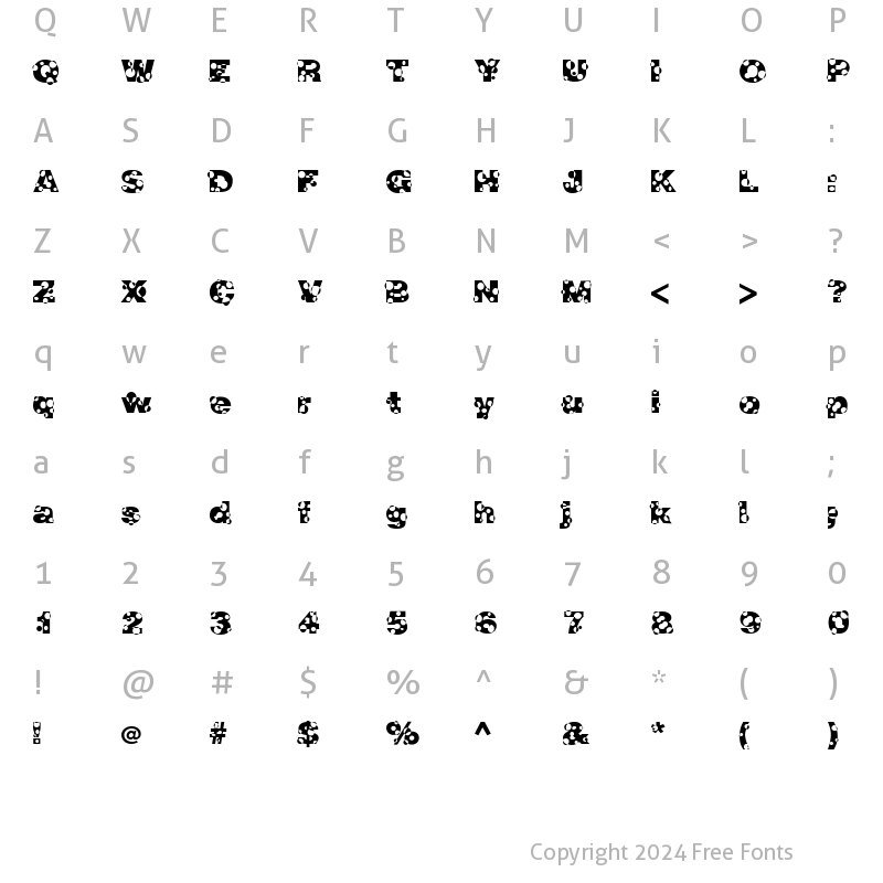 Character Map of HolyMoly Normal