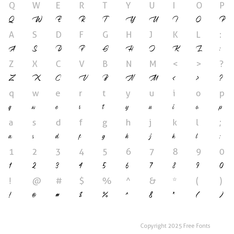 Character Map of Holystone Regular