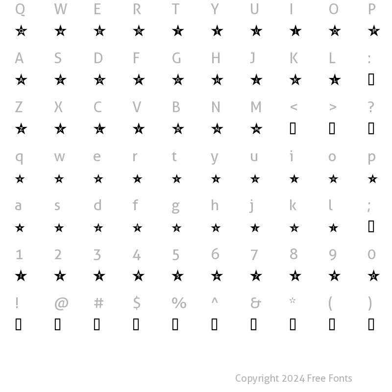 Character Map of Holywood Regular