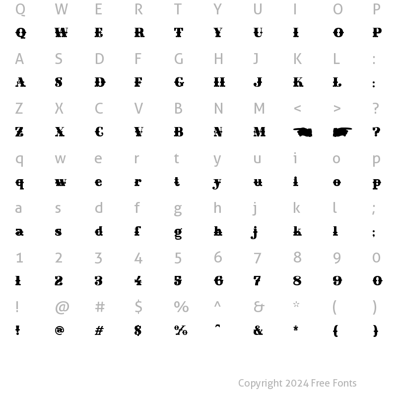 Character Map of Home Style Fill Regular