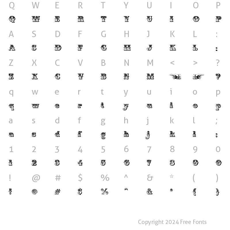 Character Map of Home Style Regular