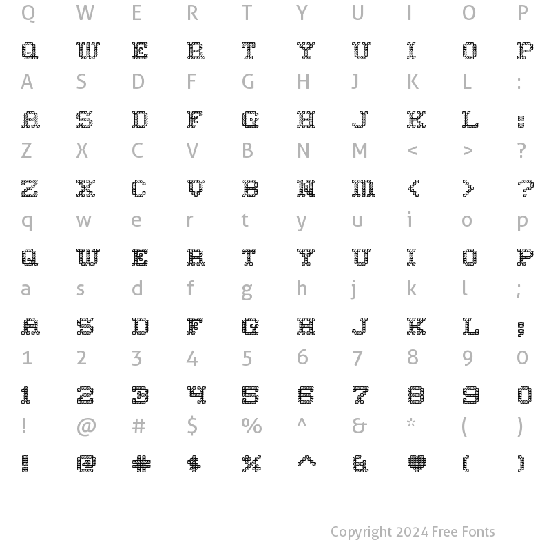 Character Map of Home Sweet Home Outline Regular