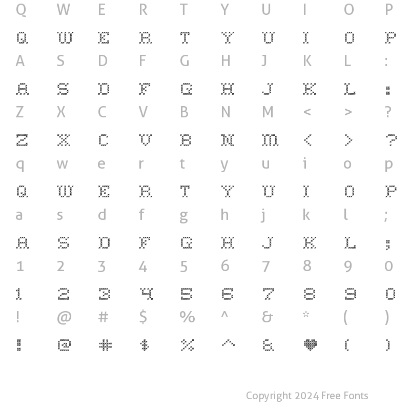 Character Map of Home Sweet Home Regular