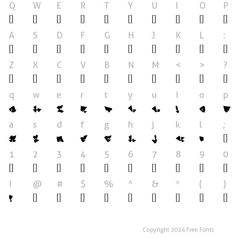 Character Map of Homeboy Regular