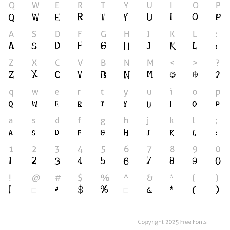 Character Map of Homeboyz Medium