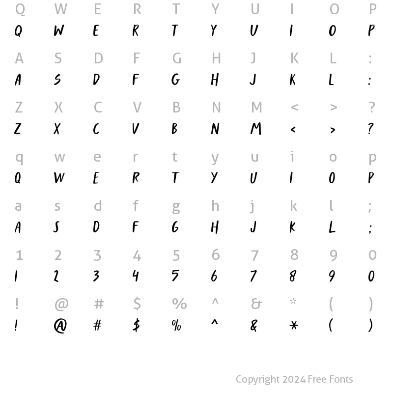 Character Map of Homebreaks Regular