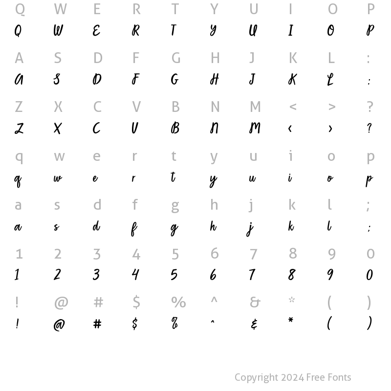 Character Map of Homebreaks Script Regular