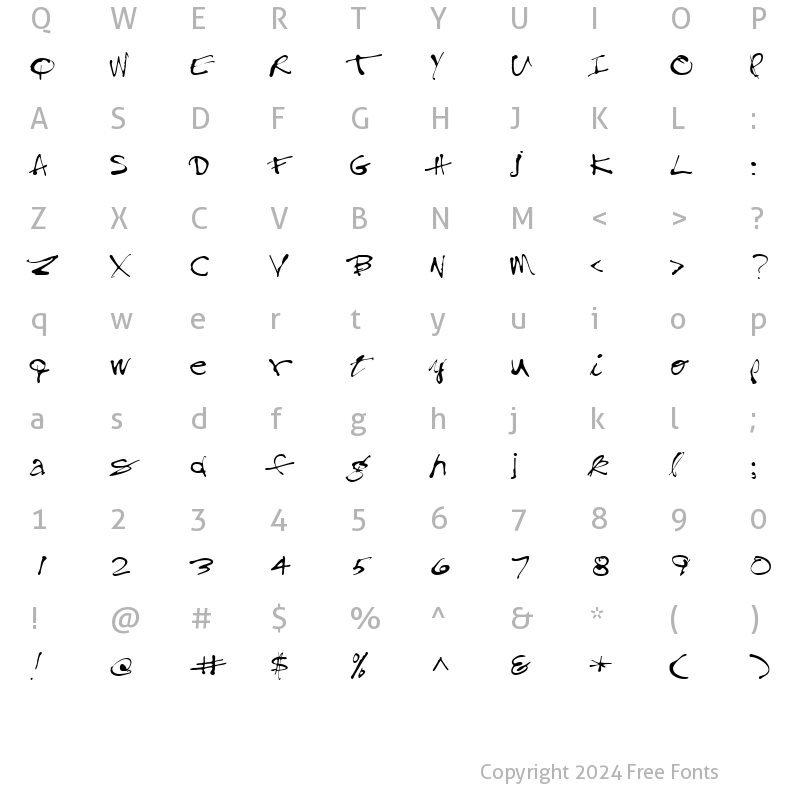 Character Map of HomelyTooScriptSSK Regular