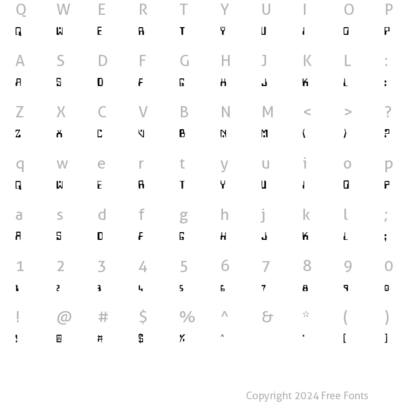 Character Map of Homemade Robot Regular