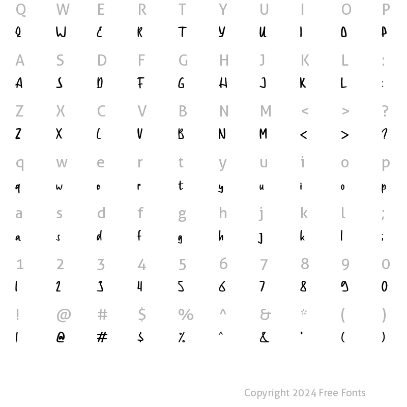 Character Map of Hometon Regular