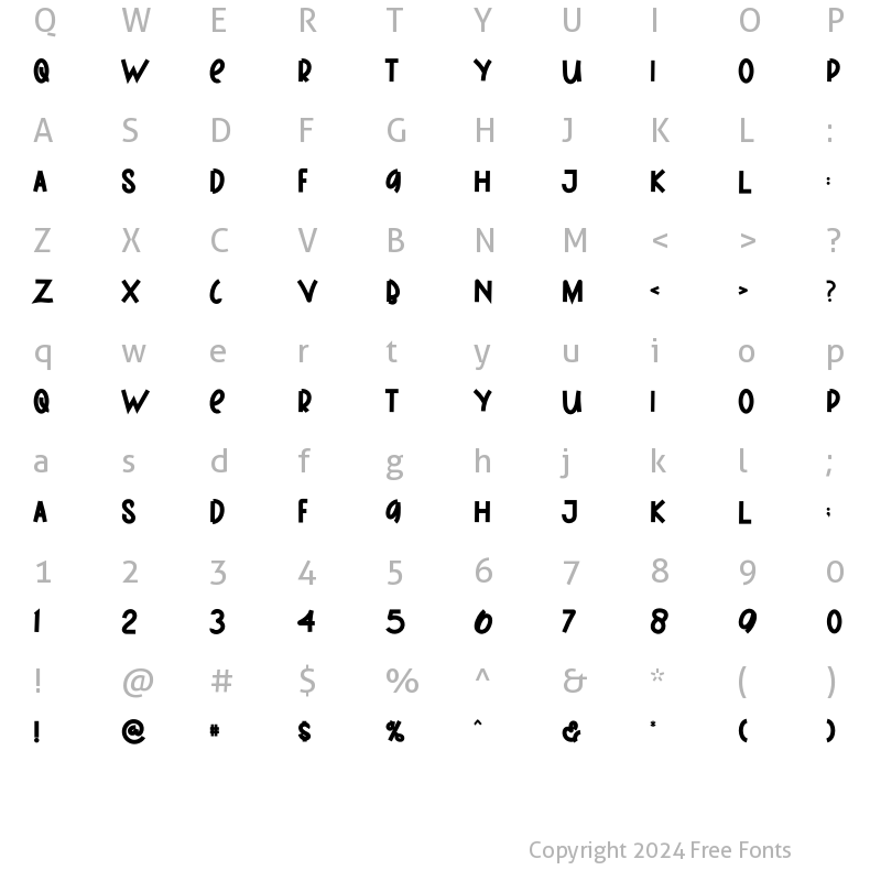 Character Map of HOMEWORK Regular