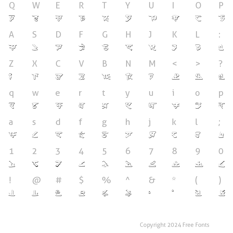 Character Map of Homeworld Shadow Shadow