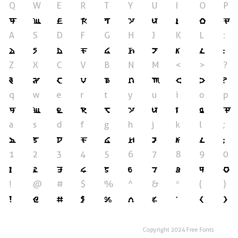 Character Map of Homeworld Translator Regular