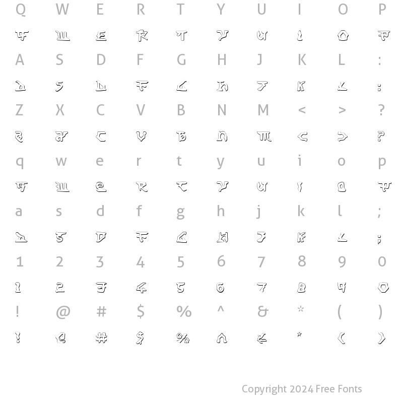 Character Map of Homeworld Translator Shadow Shadow