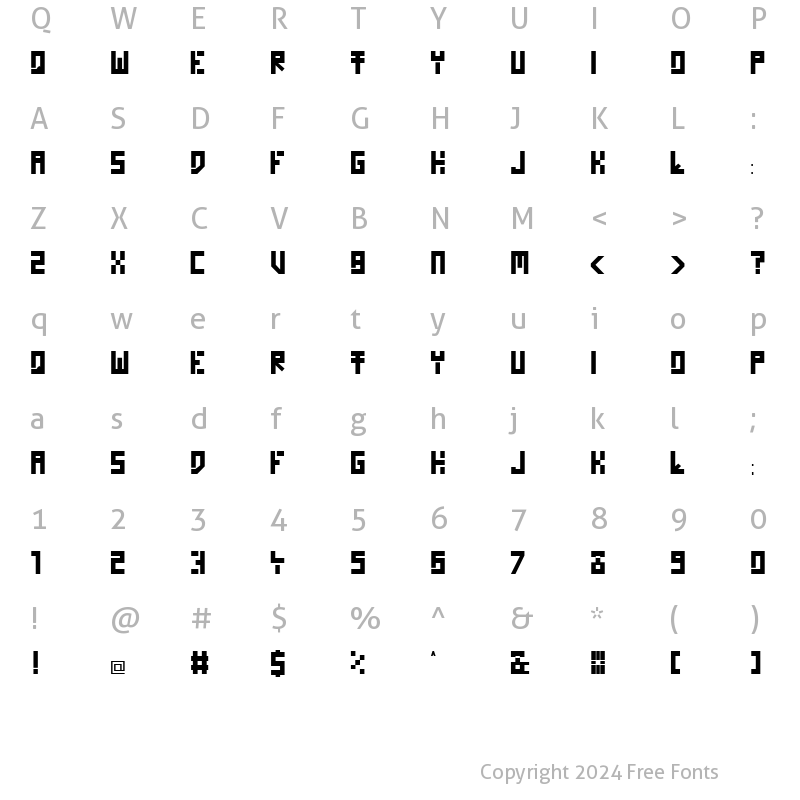 Character Map of Homo Novis Regular