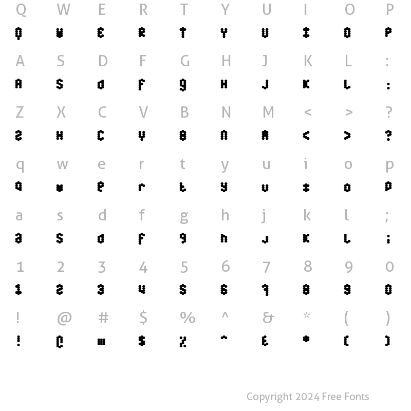 Character Map of honey Bold