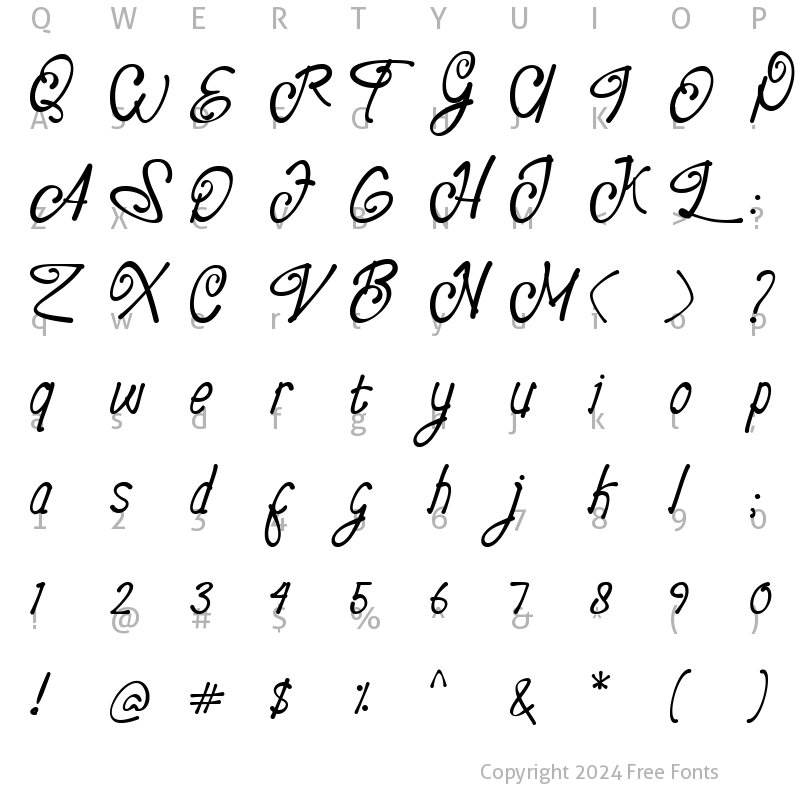 Character Map of HoneyJam Regular