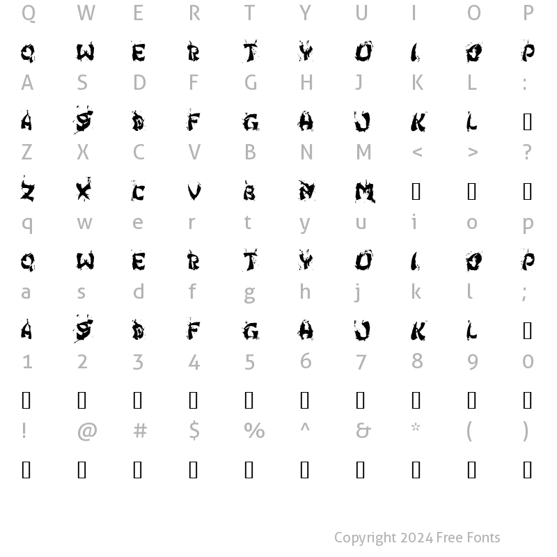 Character Map of Hong Kong Fist Fuck Regular