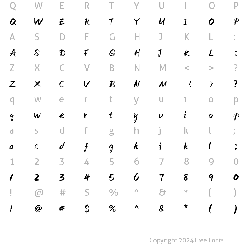 Character Map of honglei sim Regular