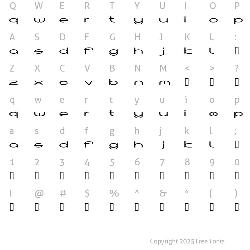 Character Map of hoodoo two Regular