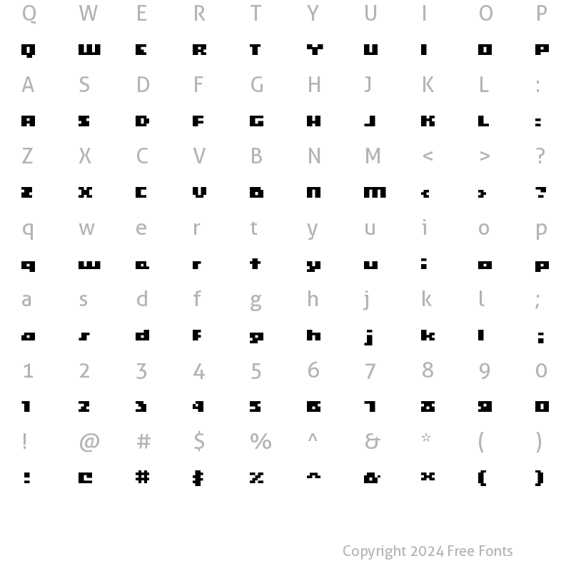 Character Map of hooge 04_65 Regular