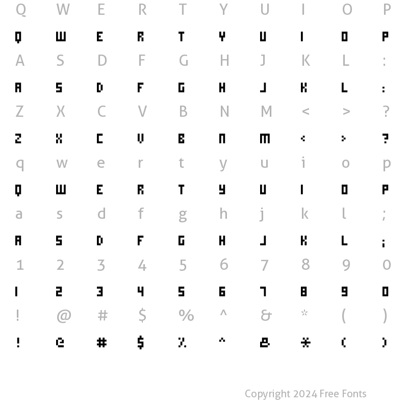 Character Map of hooge 0858 Regular