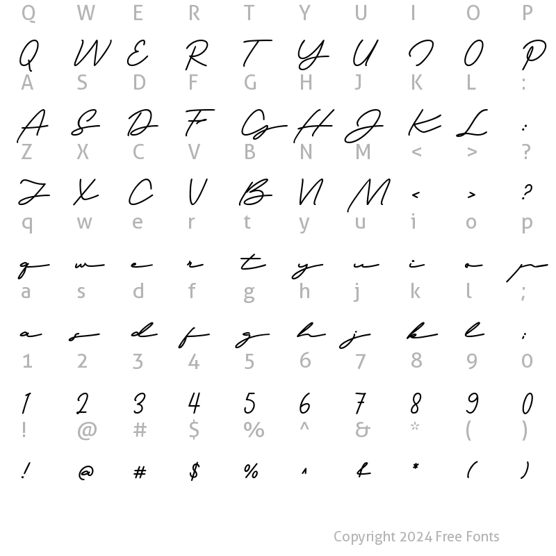 Character Map of Hoogios Imagine Regular