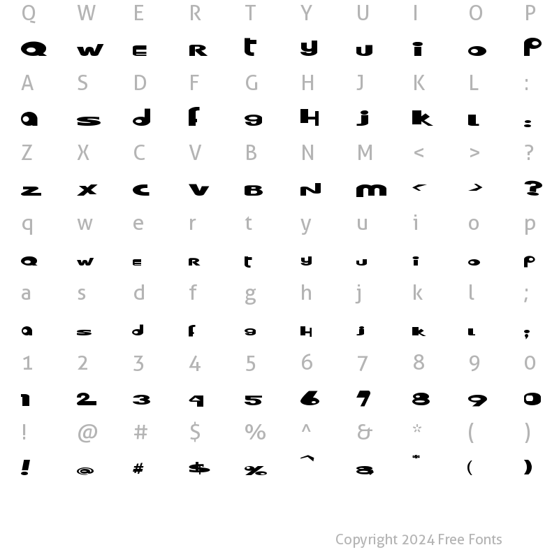 Character Map of Hooper dooper Regular