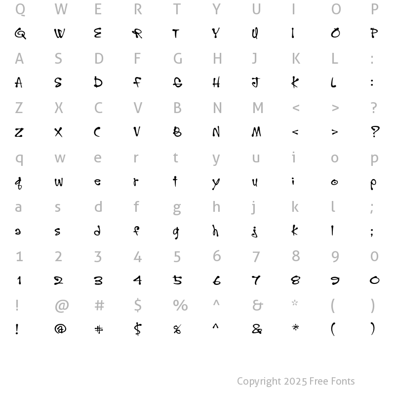 Character Map of Hoopla Regular