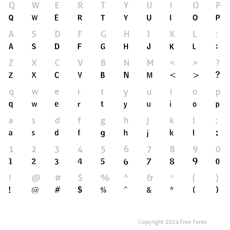 Character Map of HooskerDont Dont